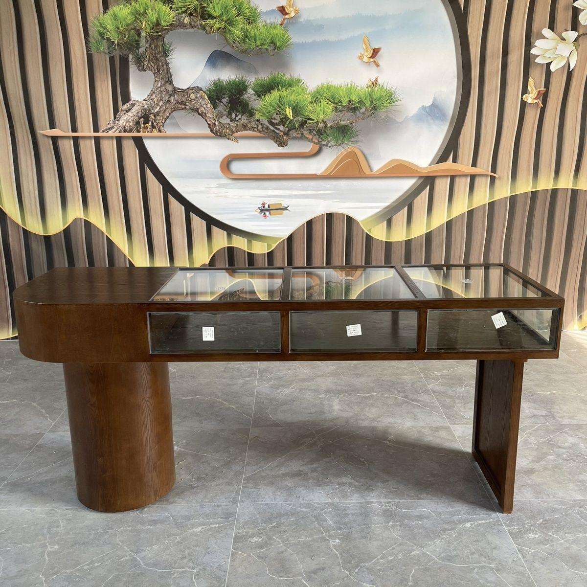 复古轻奢风格以下承重珠宝展示柜中岛台中式