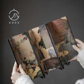 宜室茶话茶空间茶桌小屏风摆件中国风复古茶台漆器摆件茶道配件