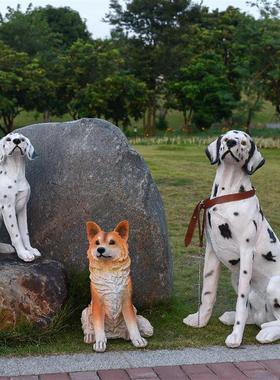 户外仿真大狼狗动物牧羊犬树脂工艺摆件别墅庭院园林花园家居装饰