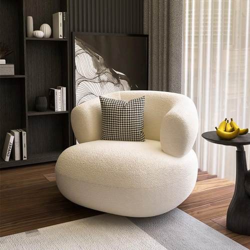 羊羔绒单人沙发ins风懒人沙发椅榻榻米 小户型客厅阳台休闲小沙发