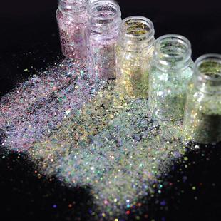 滴胶流麻星落森林闪粉 爆闪美甲梦幻彩虹不规则亮片混合闪粉