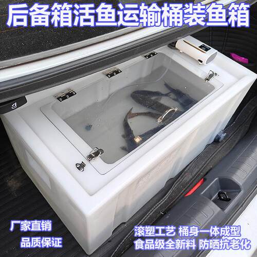 后备箱活鱼运输桶钓鱼箱一体成型防晒抗老化水产养殖活鱼运输水箱