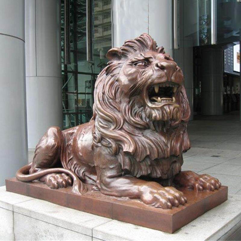 大型户外动物雕塑铜狮子雕塑酒店广场厂房门口铸铜汇丰狮子雕塑
