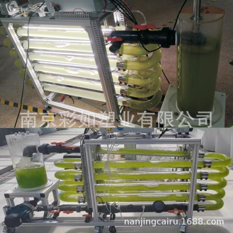 透明实验室用光生物反应器跑道池藻类培养设备管道式整套加工