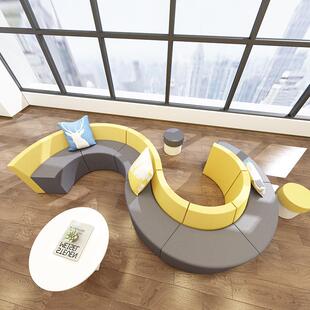 异形沙发等候区沙发座谈区沙发接待区沙发弧形沙发办公大厅沙发