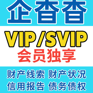 企查查会员vip超级会员1天svip一小时代查7 天一个月卡天眼询一年