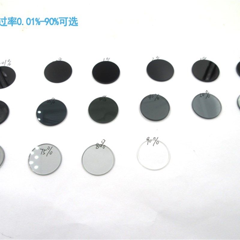 中性衰减片ND灰度镜各种透过率可选密度镜减光镜滤光片直径25.4mm