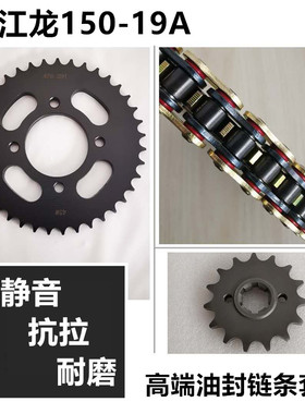 适用钱江龙QJ150-19A牙盘链轮链盘齿轮套链三件套静音油封链条