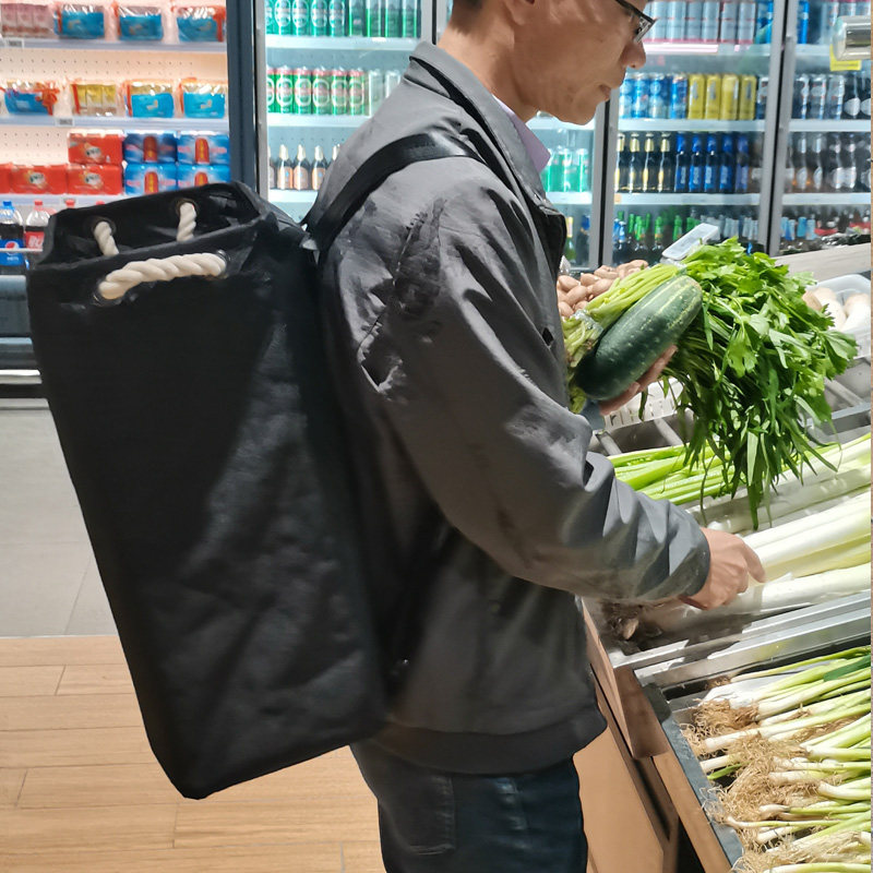 手风琴扫货背包购物置物背篼买菜家用背筐可折叠多功能背篓