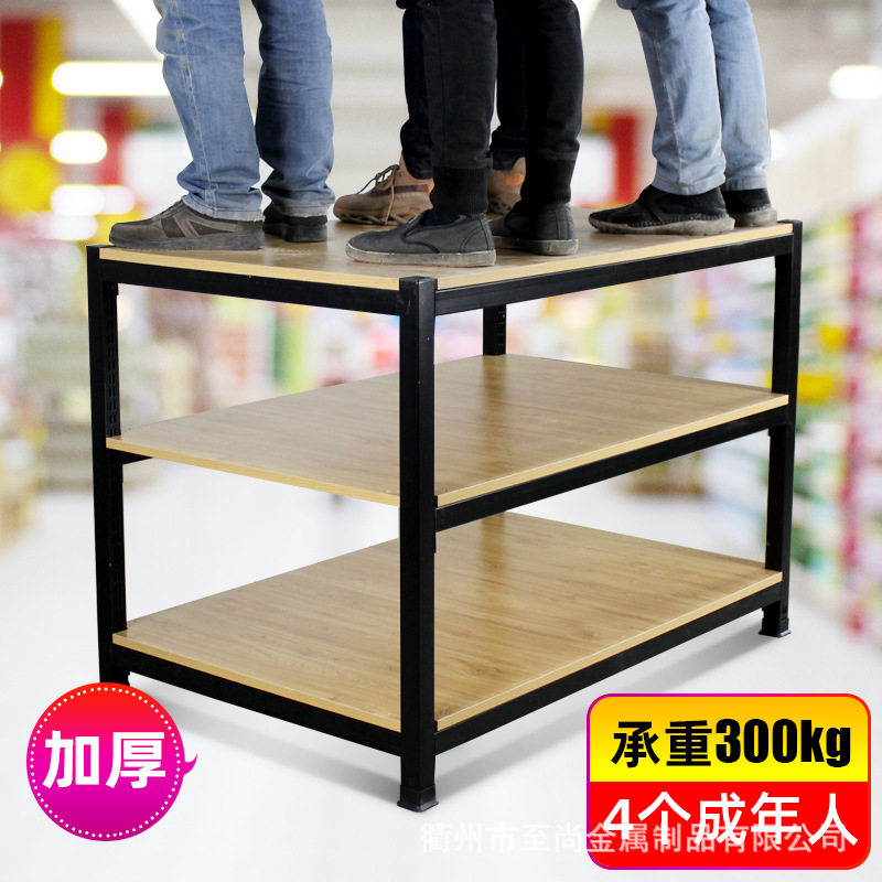 超市牛奶堆头货架食用油饮料洗衣液展示架地堆钢木促销柜促销台