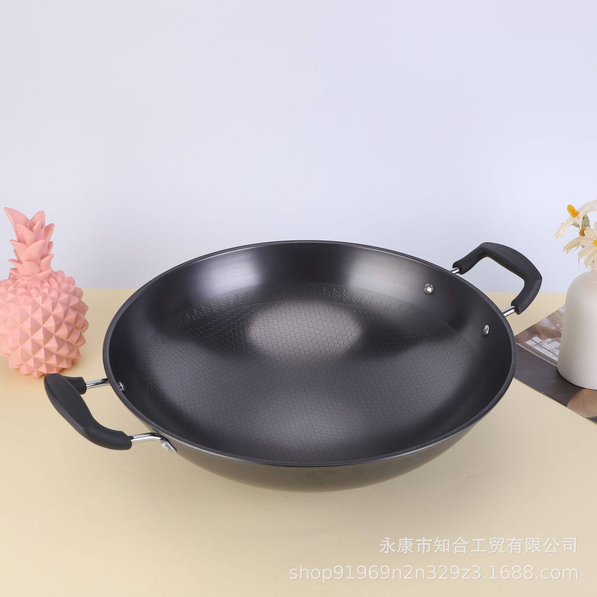 厂家 双耳蜂巢锅健康零涂层持久防锈不易粘翻炒顺滑大容量耐铲,厨房/烹饪用具,锅组套装,淘宝优惠券,粉丝福利购,淘宝优惠卷