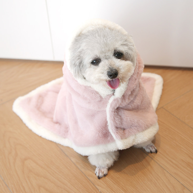 宠物狗狗披风披肩斗篷兔耳朵猫咪毛毯子保暖睡毯家居服睡衣加绒毯
