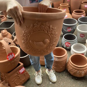 红陶盆 31*30 小鸟圆口 花盆