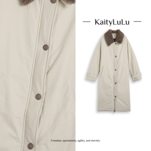 外套 毛毛翻领中长款 KL1220L016 摩卡庄园 KaityLuLu