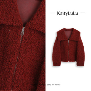 KaityLuLu【冬日恋歌】毛毛翻领拉链外套 KT131X032