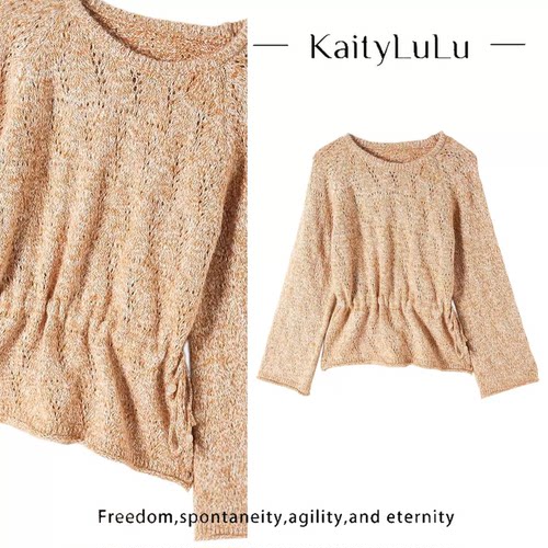 KaityLuLu【伦敦都会】 个性小众混纱毛衣KT903D028