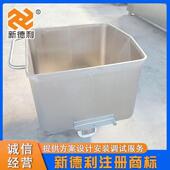 不锈钢食品厂物料周转车商用丸子馅盛装 小料车小型移动手推桶车