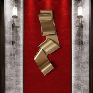 现代立体轻奢艺术品墙面装饰品挂件软装样板房极简风墙饰铁艺壁饰