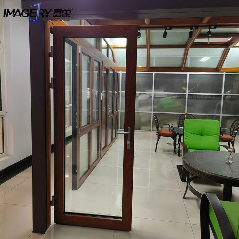 铝合金材质双层中空隔音隔热玻璃门卧室门书房遮阳房间门平开门