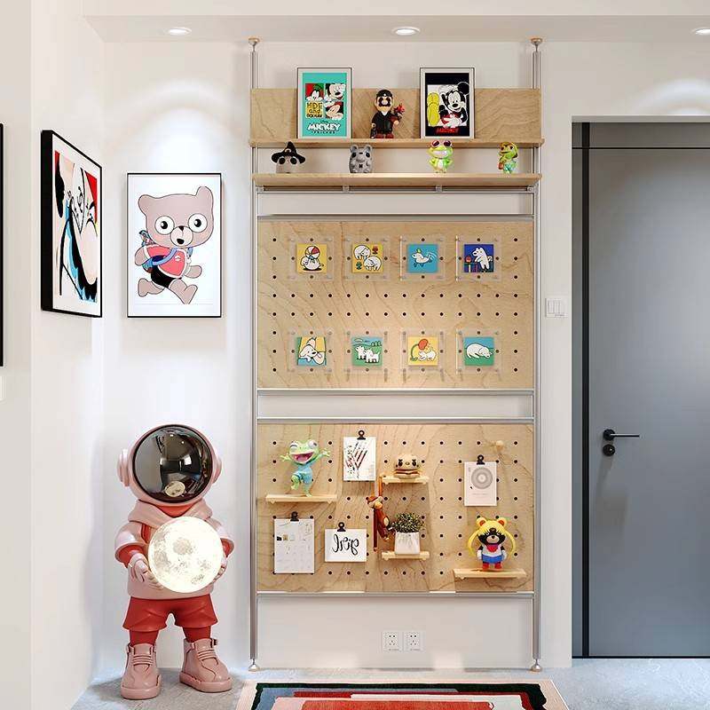 铝型材桦木海洋板洞洞板入户玄关隔断顶天立地免打孔屏风展示架,收纳整理,收纳洞洞板,淘宝优惠券,粉丝福利购,淘宝优惠卷