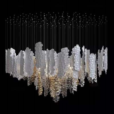 跨境现代酒店大堂艺术玻璃吊灯咖啡厅吧台别墅餐厅高级感灯具定制