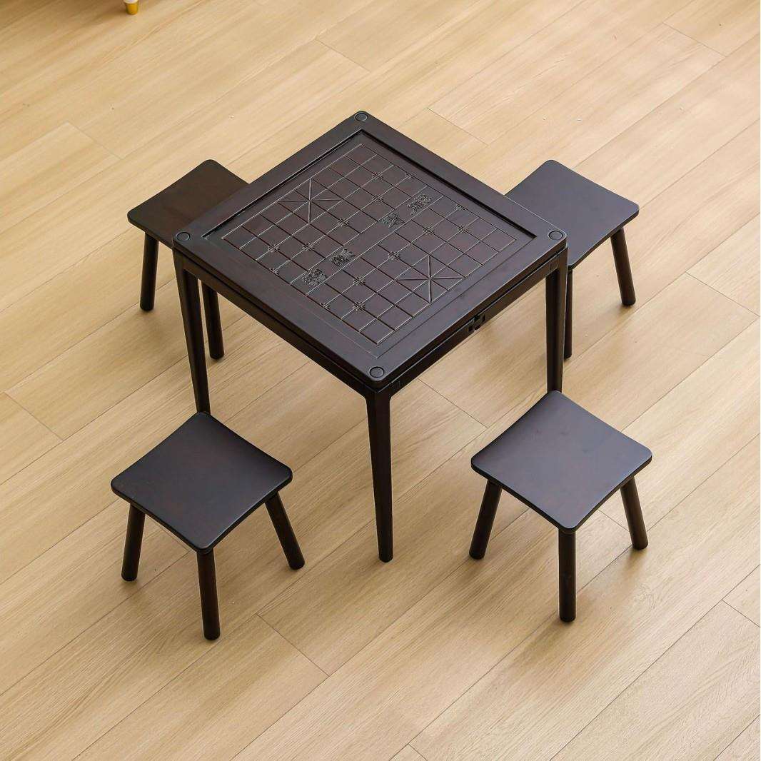 中式竹制象棋桌中国象棋专用棋盘桌多功能可折叠家用楠竹棋桌单桌