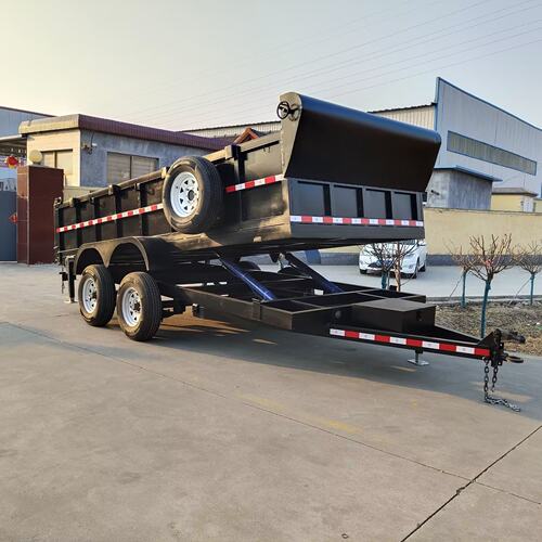 5吨液压自卸挂车 双轴农用自卸工具车 后翻液压自卸拖车 高栏拖车