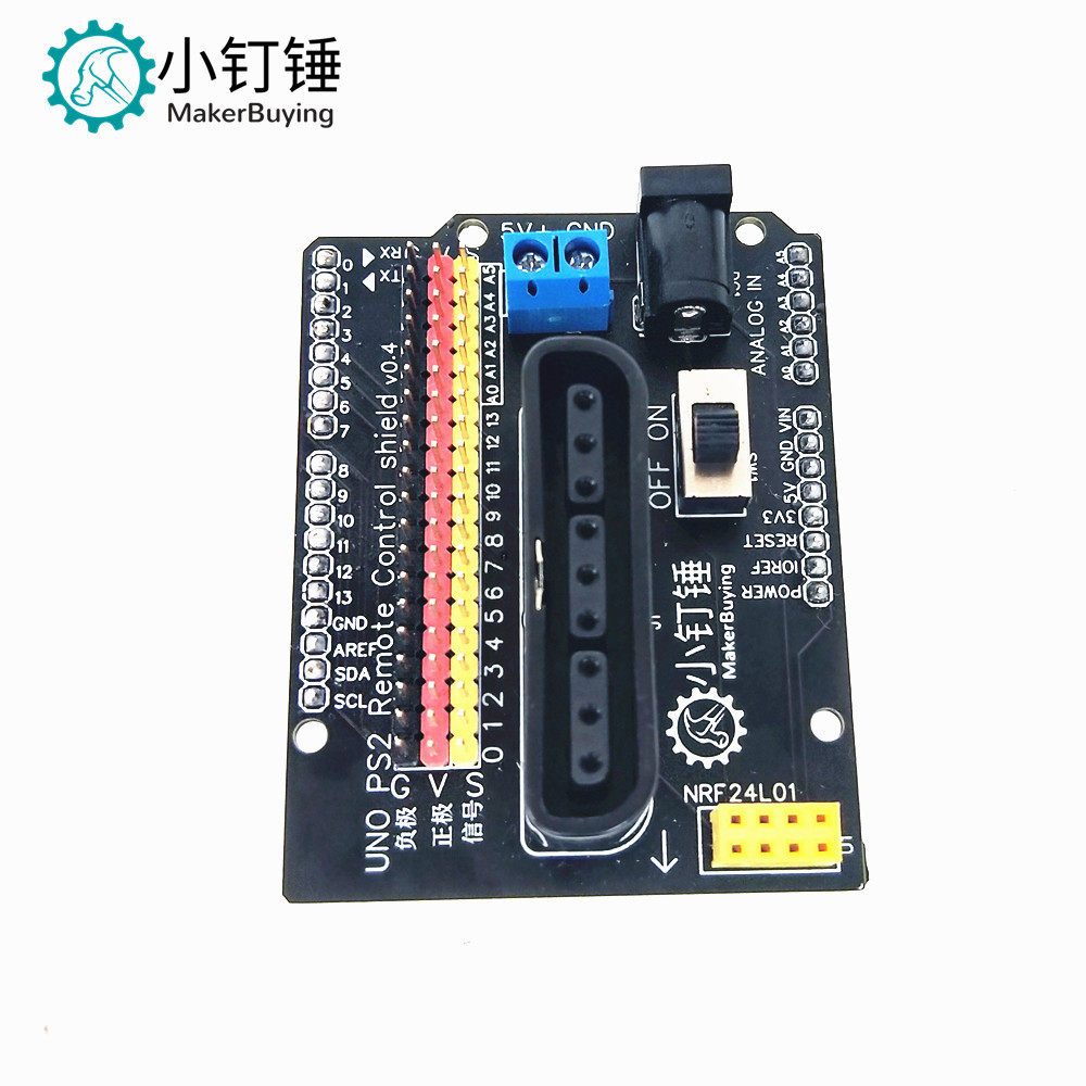 mixly PS2四六自由度uno扩展板 智能小车驱动板 遥控for Arduino