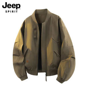 JEEP SPIRIT飞行员夹克男外套2026新款秋冬美式棒球领工装飞行服