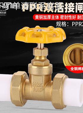 全铜20PPR管阀门自来水管开关4/6分闸阀25ppr双活接热熔32止水阀