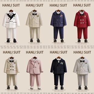 男童西装套装秋冬新款花童婚礼洋气礼服儿童主持人西服男孩演出服