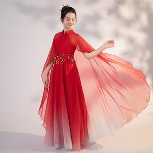 2026新款女童弹古筝演出服中国风超仙古琴演奏合唱服儿童古典