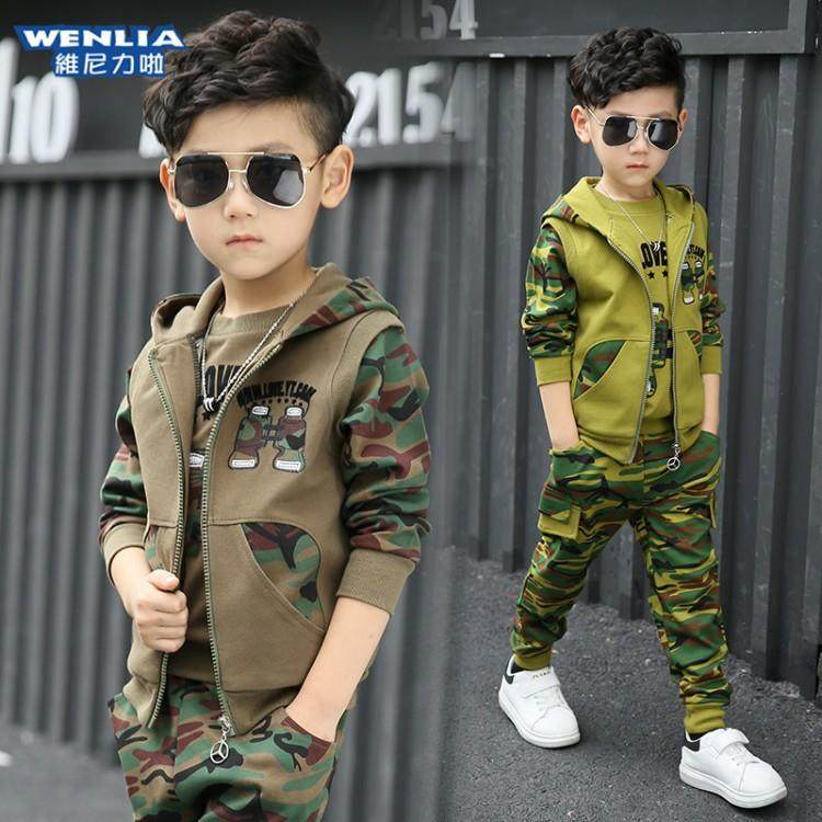 2026新款男童秋季套装中大童休闲迷彩卫衣三件套运动儿童秋装,童装/婴儿装/亲子装,儿童运动套装,淘宝优惠券,粉丝福利购,淘宝优惠卷