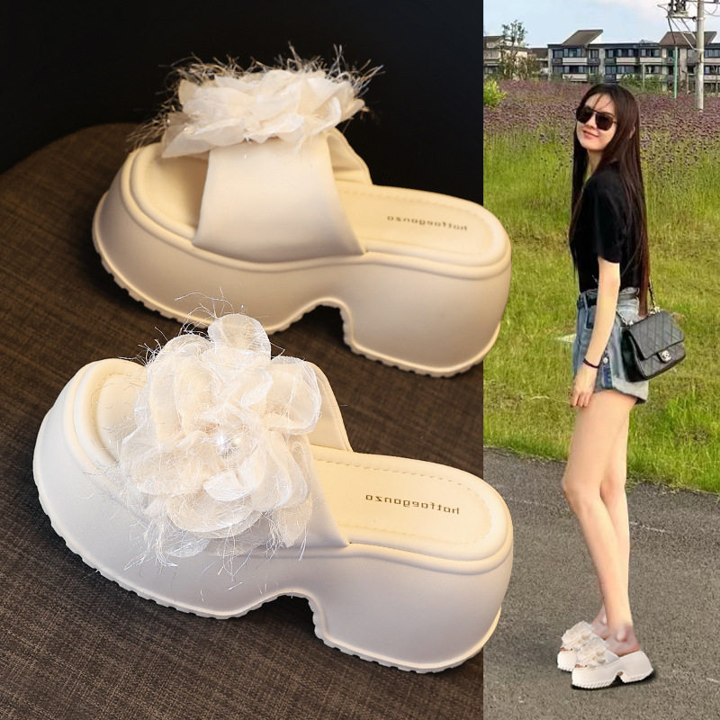 2026新款9017-厚底增高花朵一字防滑凉拖鞋女夏季松糕休闲拖