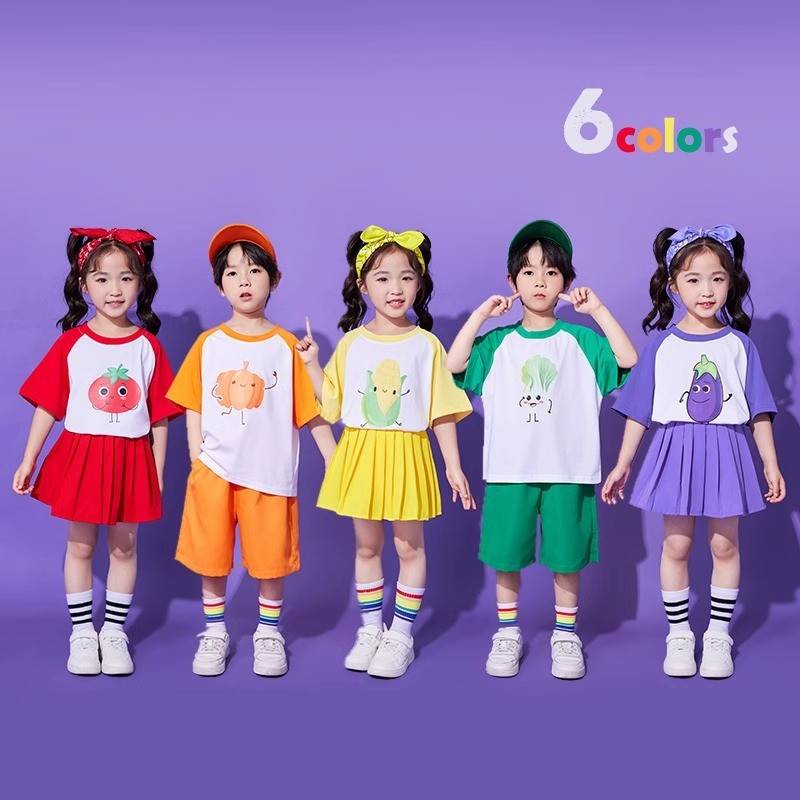 2026新款六一儿童啦啦队演出服幼儿园大合唱舞蹈蔬菜表演服小学生