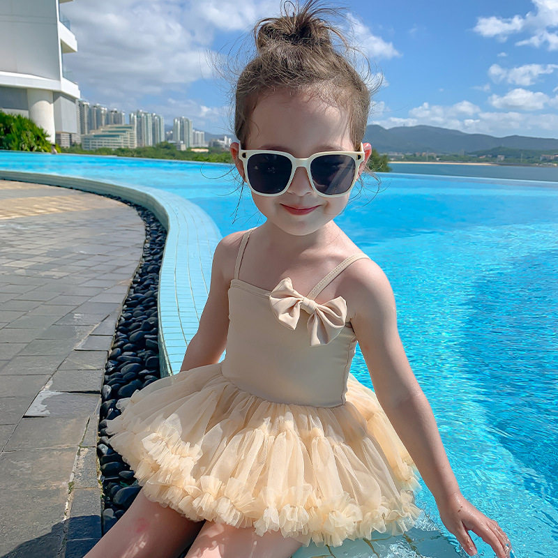 2026新款儿童泳衣韩版女童连体公主裙中小童可爱吊带蓬蓬裙泳装潮