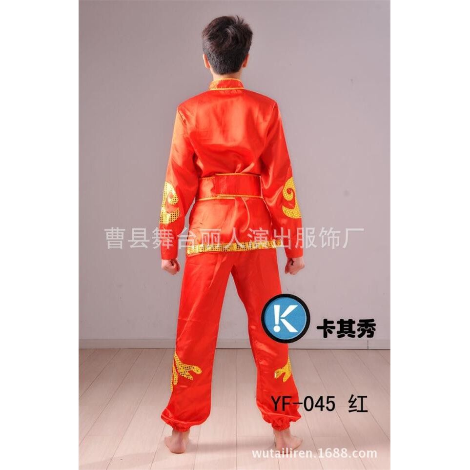 2026新款舞蹈演出服装男款陕北腰鼓服民族服饰男装秧歌打鼓服民族