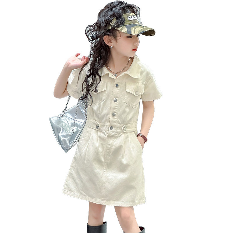 2026新款女童连衣裙夏季中大童夏季网红炸街棉布裙儿童工装公主裙
