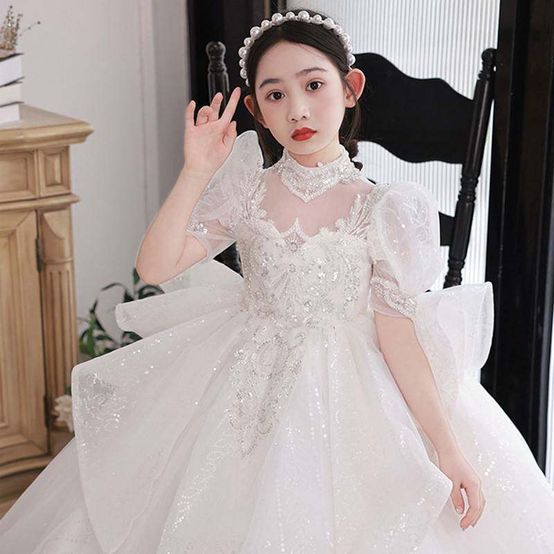 2026新款女童礼服儿童主持人高端演出服钢琴演奏花童婚礼小女孩生