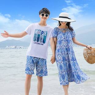 2026新款情侣装夏装三亚旅行海南海边度假显瘦超仙沙滩裙女连衣裙