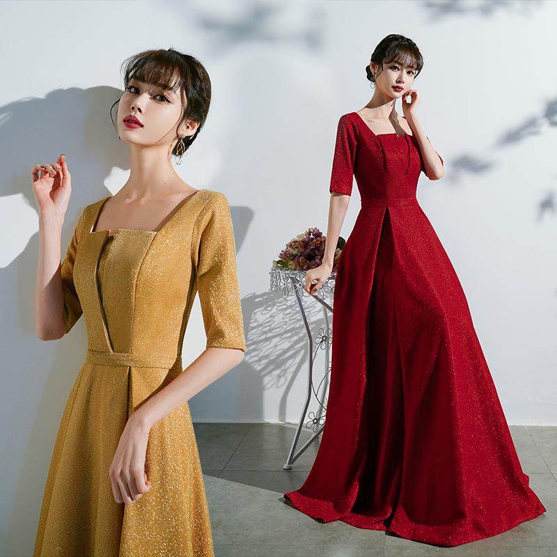 2026新款新气质修身款女主持年会晚礼服合唱服长裙成人中老年