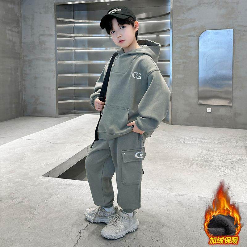 2026新款儿童装男童冬装加绒加厚卫衣套装秋冬款中大童男孩冬,童装/婴儿装/亲子装,儿童运动套装,淘宝优惠券,粉丝福利购,淘宝优惠卷