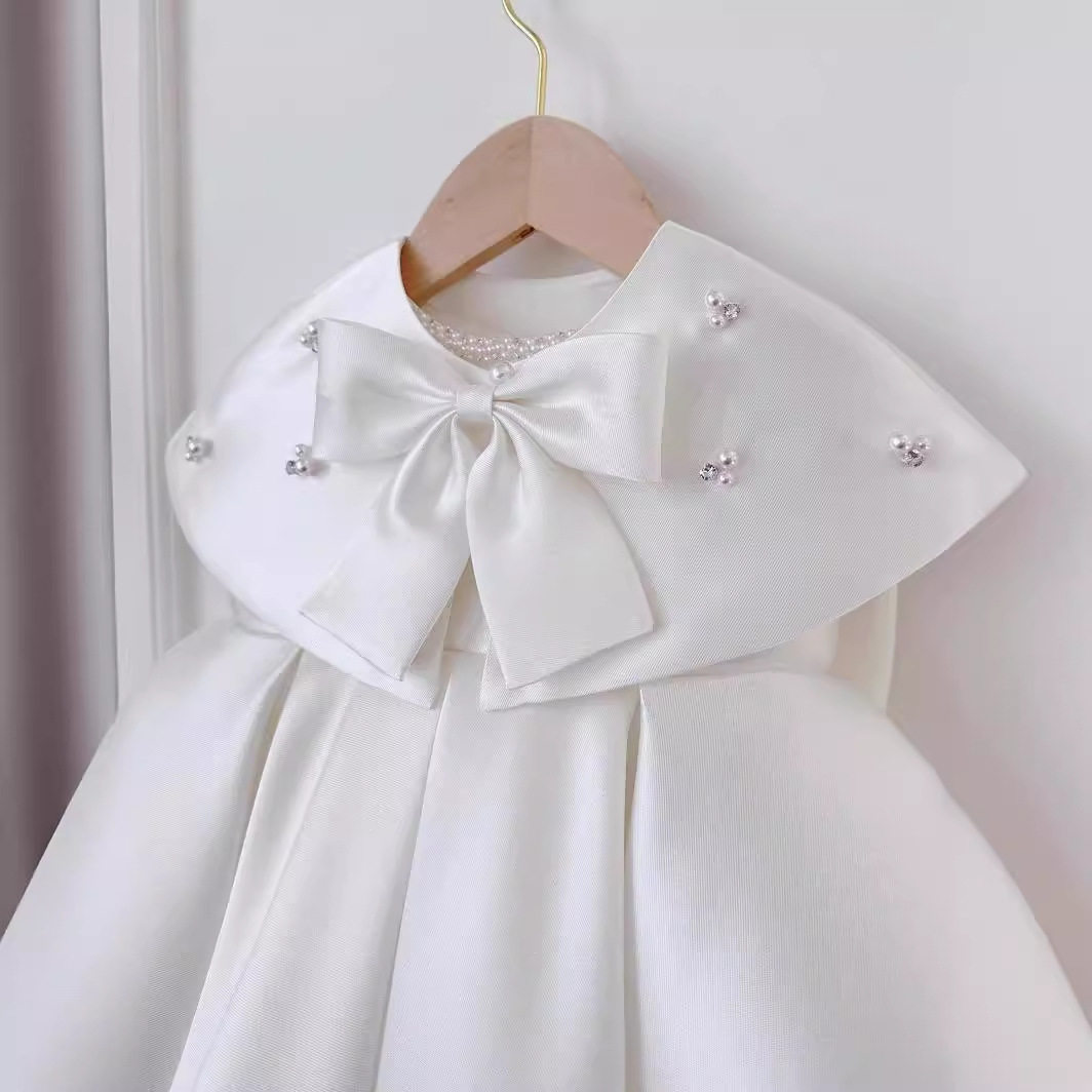 2026新款儿童礼服生日春款白色百搭披肩女童演出服外搭公主