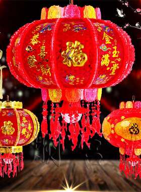 厂家新款水晶LED旋转走马灯商场室内装饰春节阳台装饰红灯笼