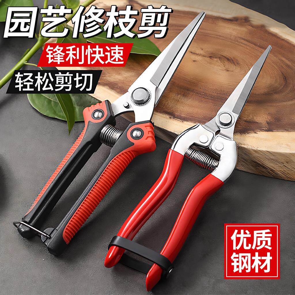德国加厚不锈钢园艺剪刀多功能摘果剪蔬果园艺剪葡萄树槟榔修花剪