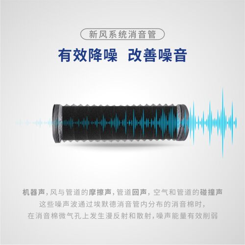 新风系统室内网格星形消音棉软管 热交换主机管道风机出风口降噪