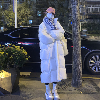 2024冬新款韩版棉服女中长款宽松学生过膝羽绒棉袄加厚面包服外套