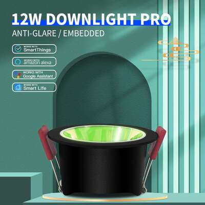 Gledopto 12W智能防眩聚光七彩RGBCCT嵌入式ZigBee3.0筒灯显指90