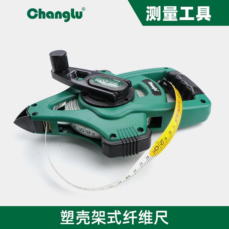 长鹿皮尺50米 纤维皮卷尺30米皮卷尺 100米20米测量工具尺子