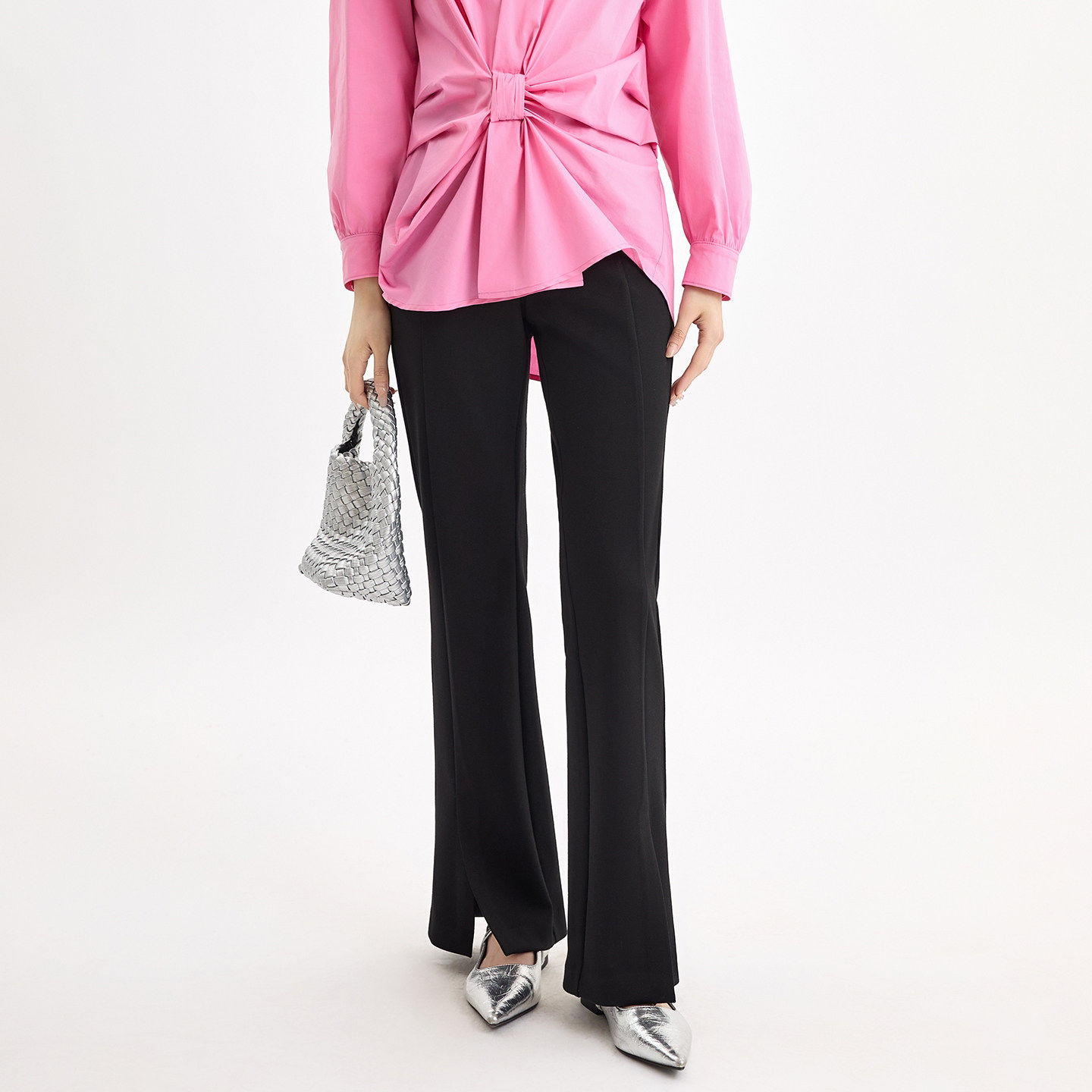 芭依璐气质百搭高腰喇叭裤休闲裤女2026春季新款修身显瘦开叉长裤,女装/女士精品,休闲裤,淘宝优惠券,粉丝福利购,淘宝优惠卷